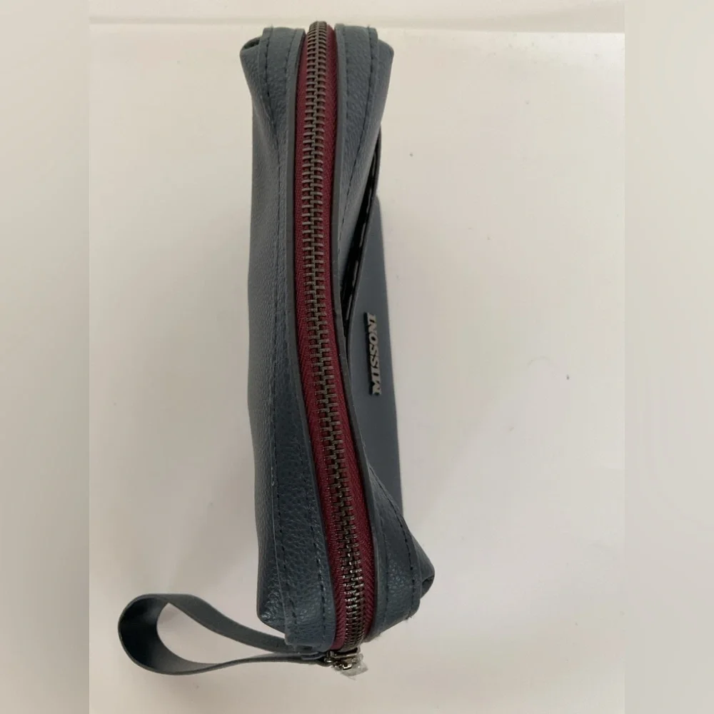 NWOT Missoni Vegan Navy Blue Leather Cosmetic Bag